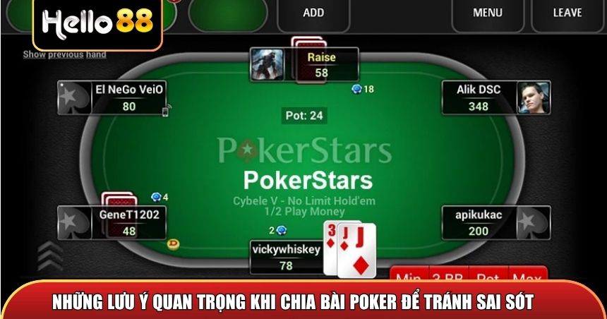 Những lưu ý quan trọng khi chia bài Poker để tránh sai sót